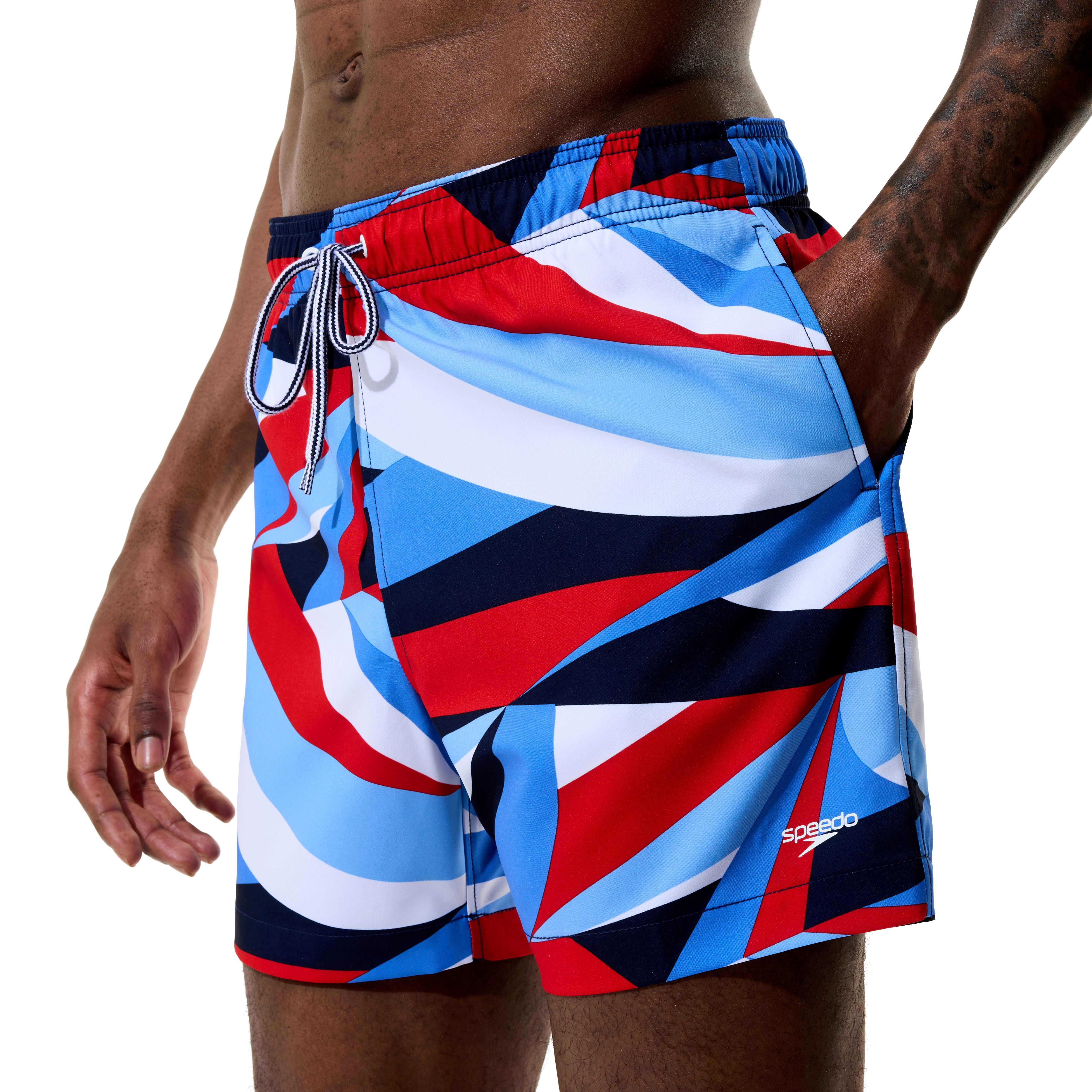 Speedo Men's 5.5" Printed Volley with Comfort Brief Liner, Sizes S-XXL