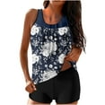 thumbnail image 2 of CALAFEBILA Tankini Swimsuits Women Modest 2 Piece Floral Print Pleated Summer Bathing Suits, 2 of 6