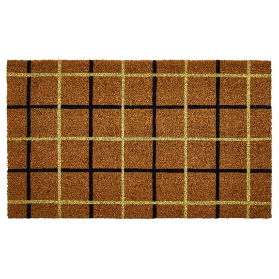 Mainstays Multicolor Grid Coir Outdoor Doormat, 18" x 30"