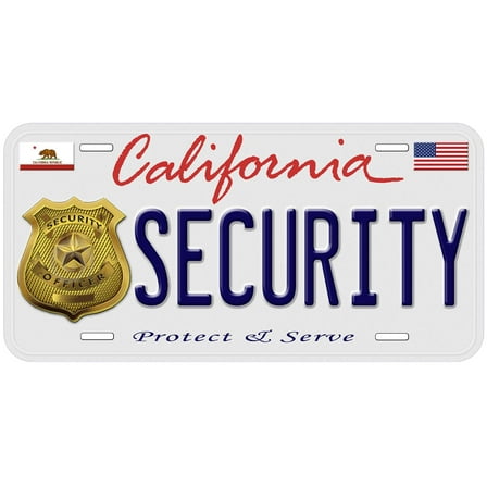 California Security Novelty Car Auto License Plate