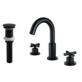 thumbnail image 1 of Two Cross Handles Widespread Sink Faucet, Three Holes Deck Mounted Sink Faucet with Drain Assembly, 1 of 5