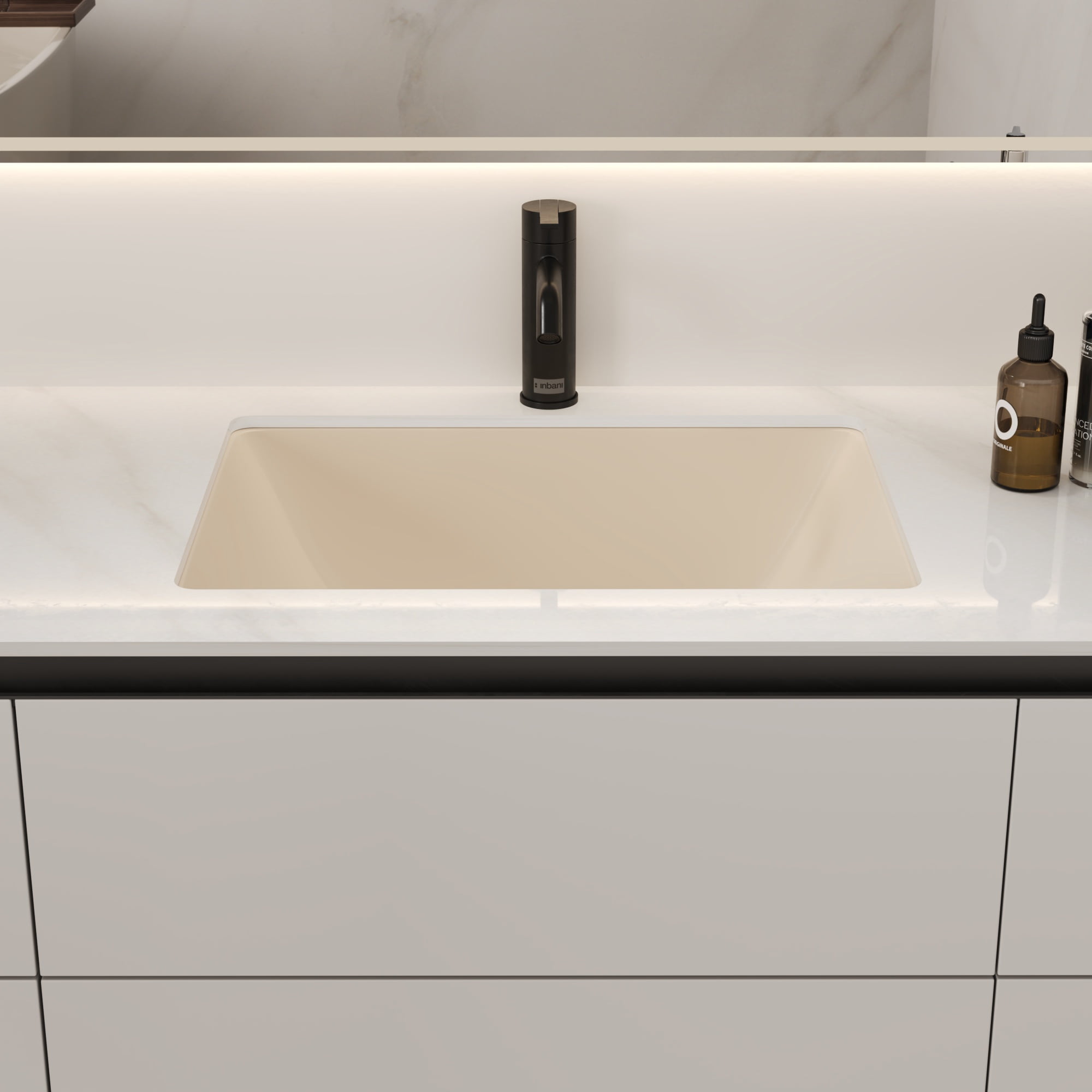 DV-1U306BN DeerValley Ursa Undermount Bathroom Sink 18" X 13" Rectangular Vitreous China with