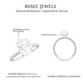 thumbnail image 5 of Rosec Jewels Oval Shape Zircon Solitaire Engagement Ring with Twisted Rope for Women - 8X10 mm, 14K White Gold, US 12.50, 5 of 8