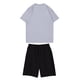thumbnail image 3 of Traje de pantalón corto con cintura elástica y cuello redondo de manga corta estampado informal para niño Gris, 3 of 3