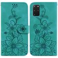 thumbnail image 2 of Compatible with Samsung Galaxy S20 Plus 5G Embossed Lily Wallet Case with Card Holder PU Leather Flip Cover, 2 of 5