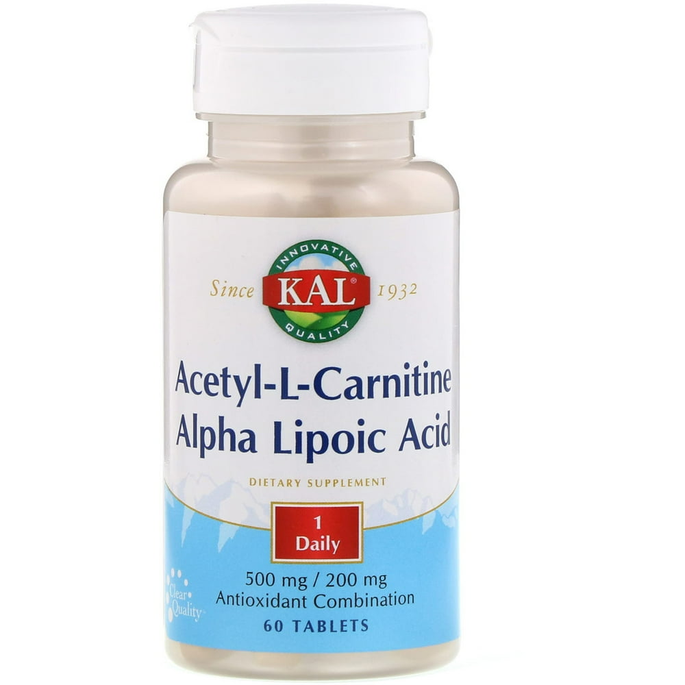 KAL AcetylLCarnitine & Alpha Lipoic Acid, 60 Tablets