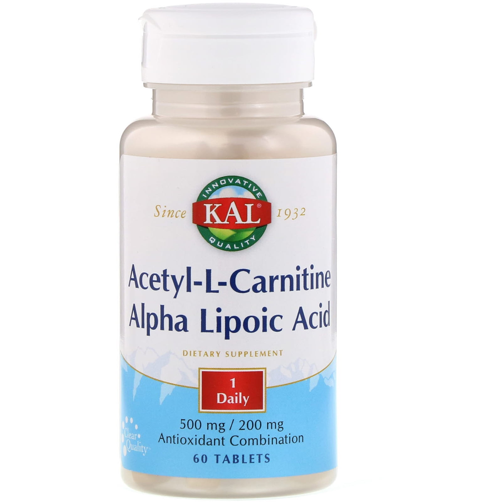 Kal - Acetyl-L-Carnitine & Alpha Lipoic Acid - 60 Tablets