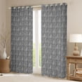 thumbnail image 2 of Feelyou Grey Boho Damask Black Out Curtains, Gothic Cat Curtains Pack of 2 (42x63 Each), 2 of 6