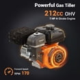 thumbnail image 3 of Efurden Gas Tiller Cultivator, 7HP 212cc Gas Powered Engine Tiller Cultivator for Garden Lawn Soil Cultivation, Weeding & Digging, 3 of 10