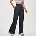 thumbnail image 6 of Pants for Women High Waist Solid Color Knit Loose Wide Leg Sports Trousers With Pockets Flowy Pants, 6 of 8