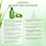 Aloderma 99% Organic Aloe Vera Gel, Bottled within 12 Hours of Harvest (300g, 10.6 oz), No Sticky Residue - No Powder Concentrates or Water Added - Eco-Friendly