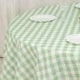 thumbnail image 5 of BalsaCircle 120" Round Gingham Checkered Polyester Tablecloth Sage Green, 5 of 8