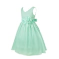 thumbnail image 3 of LiiYii Kids Girls Wedding Pageant Bowknot Petals Rose Flower Girl Dress Junior Bridesmaid Party Prom Turquoise 2, 3 of 7