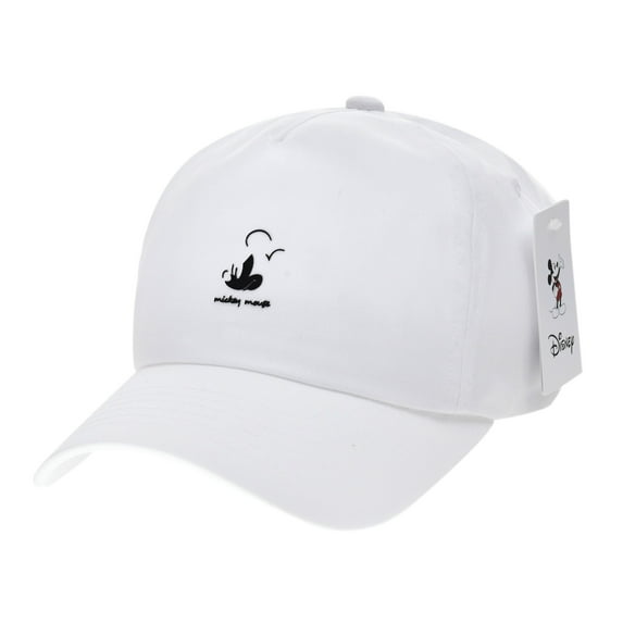 WITHMOONS Disney Mickey Mouse Faux Leather Patch Baseball Cap CR1705 (White)