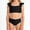 Z10 Black, variant on Girls 2 Piece Swimsuit Square Neck Ruched Ruffle Trim Bikini Sets Adjustable Straps Bathing Suit for Girls,Color:Hot Pink,Size:7-8 Years