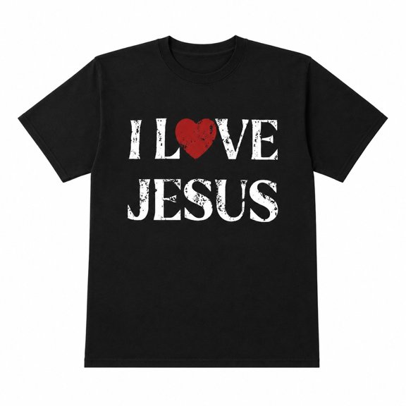 I Love Jesus Christian Graphic T-Shirt | Faith-Based Retro Washed Unisex Tee | Sizes S–4XL