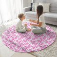 thumbnail image 3 of Pink Ribbon Breast Cancer Pattern Round Blanket,Comfortable Soft Flannel Throw Blanket,All Season,Warm Lightweight Blankets for Sofa Bed Couch Living Room Chair 60"x60", 3 of 5