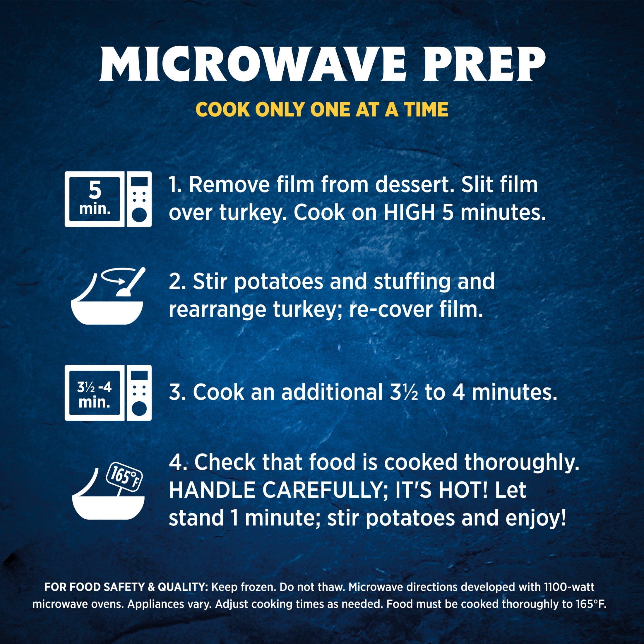 Hungry-Man Carved White Meat Roasted Turkey, 16g of Protein, 4g of Fiber, Frozen Meal, 16 oz