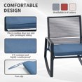 thumbnail image 3 of Outdoor Patio Bistro Metal Rocking Conversation Set with Table, Weatherproof Rope & Steel, Removable Cushion Covers, Anti-Tip Rocking Chairs for Balcony Porch, 3 of 7