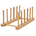 thumbnail image 1 of Pan Storage Rack Bamboo Kitchen Multifunctional Dish Plate Pot Lid Organizer Cutting Board Stand Bookshelf Laptop Tray, 1 of 8