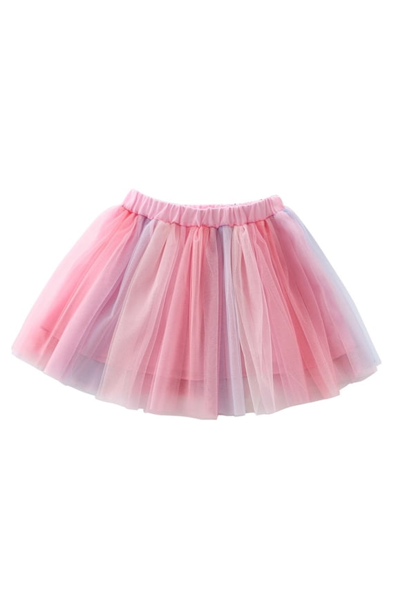 Toddler Girls Tutu Skirt Kids Embroidery With Plaid Striped Rainbow Flower Tulle Skirts for Girls Size 4-5T