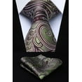 thumbnail image 6 of HISDERN Ties for Men Paisley Tie and Pocket Square Woven Classic Floral Mens Ties Handkerchief Set, 6 of 7
