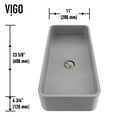 thumbnail image 4 of VIGO Concreto Stone 24 in. Rectangular Vessel Bathroom Sink in Gray with Norfolk Faucet and Pop-Up Drain in Brushed Nickel, 4 of 10