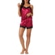 thumbnail image 1 of Conjuntos de pijama de satén para mujer INSPIRE CHIC con tirantes de encaje y pantalones cortos, 2 piezas, conjuntos de lounge de seda M Burdeos, 1 of 6