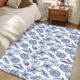 thumbnail image 4 of Blue Coastal Runner Rug 2.7x5 FT, Non Slip Entryway Carpet, Shell Floral Ocean Retro Washable Soft Floor Carpet Entrance Mat Non-Shedding Throw Rug for Hallway Laundry Room Bedside, 4 of 9