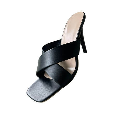 

Tepsmf Womens Dress Shoes Summer Cross Straps Roman Style Hollow Sexy High-heeled Sandals Women