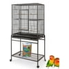 64" Extra Large Wrought Iron Flight Canary Parakeet Cockatiel Lovebird Finches Breeding Nest Doors Cage with Removable Stand