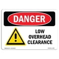 thumbnail image 1 of SignMission OS-DS-P-1824-L-2476 Signe de Danger d'Osha - Faible Hauteur Libre, 1 of 1