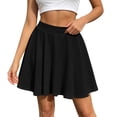 thumbnail image 3 of Bovxnpu Women's Mini Skirt Casual High Waisted Elastic Waist Stretchy Flare Skirts, 3 of 7