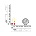 thumbnail image 3 of Gem Stone King 2.04 Ct Oval Red Ruby 14K Yellow Gold Earrings, 3 of 3