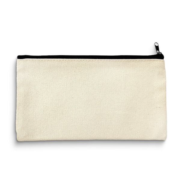 Estuche para lápices DIY con diseño de grafiti y cremallera en el borde, estuche para lápices de algodón, estuche para lápices con espacio en blanco, estuche para lápices de lona