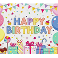 thumbnail image 4 of Colorful and Festive Happy Birthday Banner with Balloons Cakes Gifts and Stars Background Party Supplies for Birthday Party Decoration Photography Props Backdrop Decorations, 4 of 7
