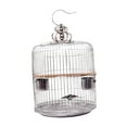 thumbnail image 3 of Jaula con soporte para loros, jaula colgante de acero inoxidable, transportador para pájaros, jaula para periquitos, jaula para pájaros pequeños, 38cmx62cm, 3 of 8