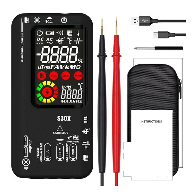 S30 Smart Digital Multimeter - 15V Diode, Infrared Thermometer,Professional Electronic Tester ,Easy to Use