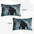 thumbnail image 2 of Zufioo Moon Wolf Warrior Print Double-sided Plush Pillow Cover,Decorative Pillow Protector without Pillow Core, Suitable for Sofa, Bedroom, Car-16"x24", 2 of 6