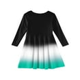 thumbnail image 4 of Abcomgle Girls Long Sleeve Dresses 7-16 A-Line Fall Girls T-Shirt Dresses Gradient Crew Neck Girls Skater Dress Summer Swing Dresses for 4-14t Kids 4-5 Years,Mint Green, 4 of 5