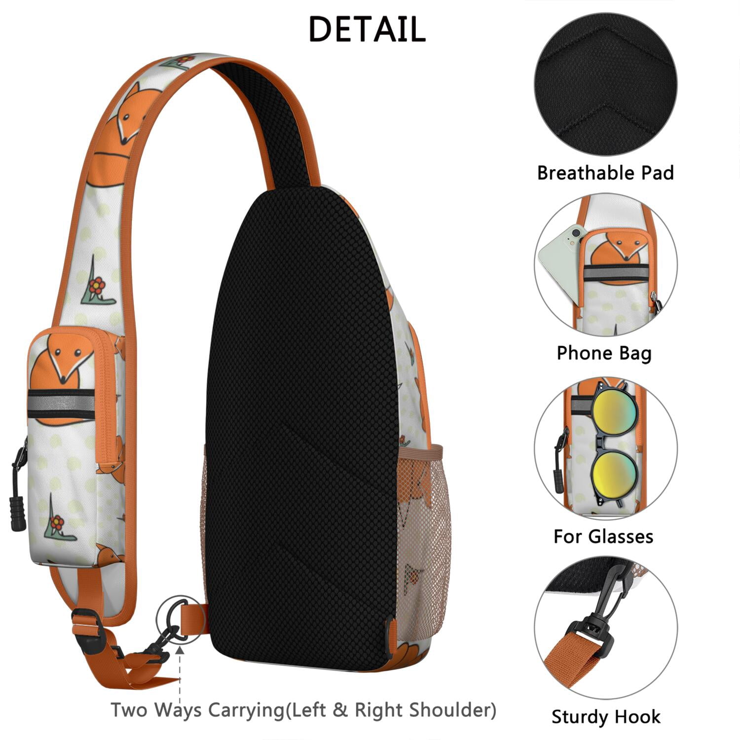 Cute Dog Print Sling Backpack for Women Men – Lightweight 