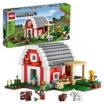 LEGO Minecraft The Red Barn Farm House Toy 21187 with Villager and Zombie Figure Plus Goat, Cow & Horse Animal Figures for Kids