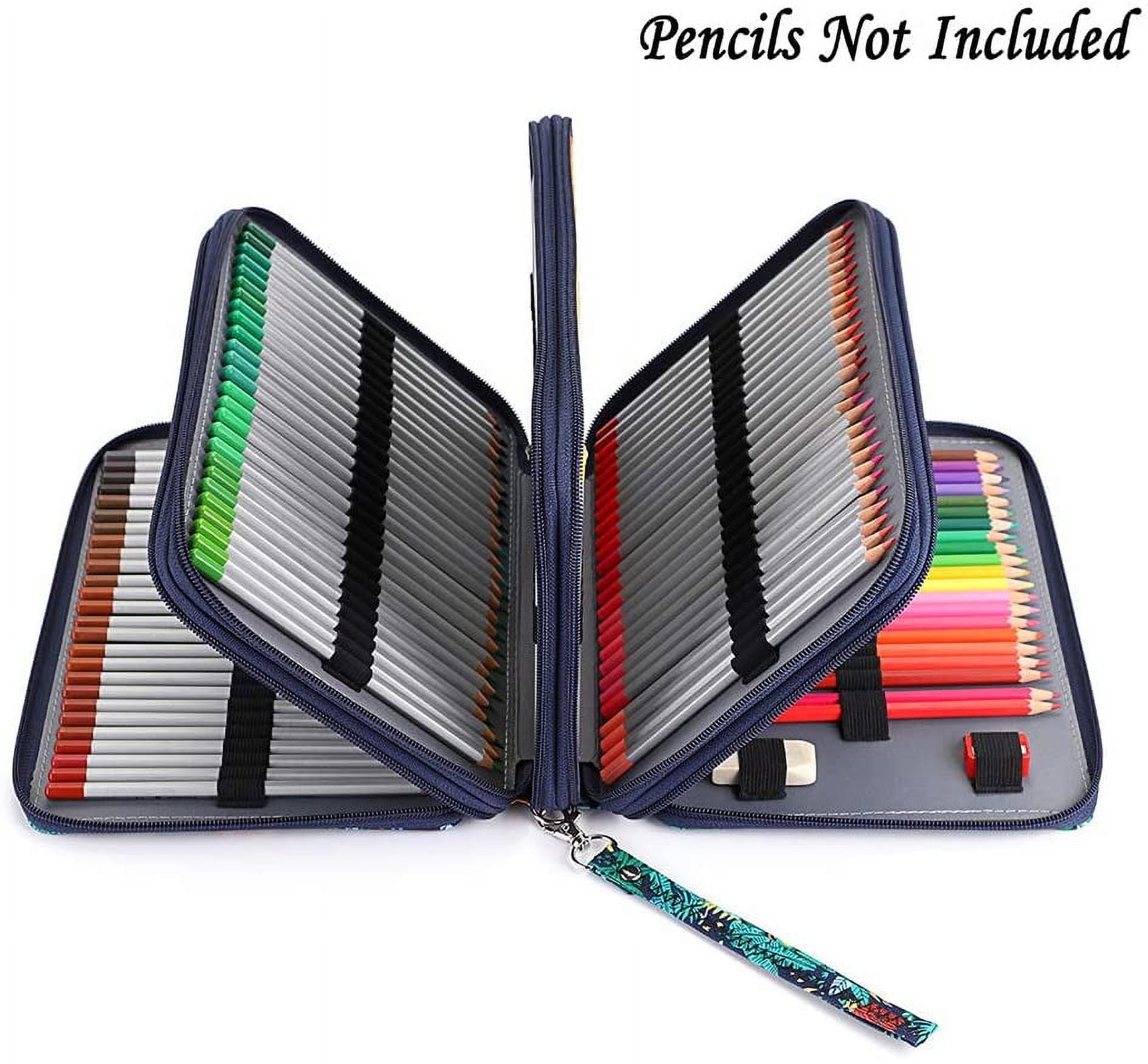Colored Pencil Case-200-slot Pen Holder Pencil Case Large Capacity Pencil Storage Box with Handle with Convenient Colored Pencil Case