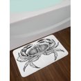thumbnail image 2 of Crabs Bath Mat, Seafood Themed Design Vintage Engraved Illustration of an Edible Crab Print, Non-Slip Plush Mat Bathroom Kitchen Laundry Room Decor, 29.5 X 17.5 Inches, Black and White, Ambesonne, 2 of 2