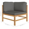 thumbnail image 2 of vidaXL Corner Sofas 2 pcs with Dark Gray Cushions Solid Teak Wood, 2 of 5
