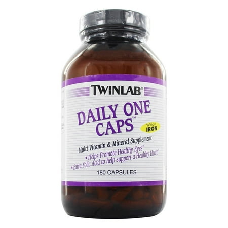 Twinlab - One Daily Caps multivitamines et minéraux sans fer - 180 Capsules