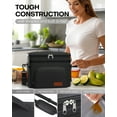 thumbnail image 4 of HOTOR Insulated Lunch Box for Men and Women, Portable Soft Cooler Bag with 4 Pockets, Adjustable Shoulder Strap, Black, 4 of 7