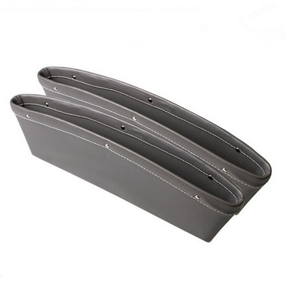 ORDDIART 1Pcs Grey Pu Leather Car Seat Gap Filler Organizer Drop Catcher Pocket for Vehicle Use
