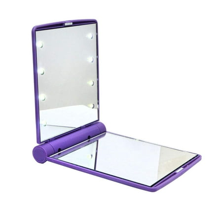 Led Lighted Travel Makeup Mirror Compact With1x 2x Magnification Dual Sided Vanity With Lights Portable Illuminated Folding Tabletop Cosmetic Handheld Pocket Bag Blue Canada Makeup Mirror Compact With1x, Folding Vanity Mirror Blue