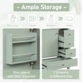 thumbnail image 4 of DTTRA 30" Freestanding Modern Bathroom Vanity with Ceramic Sink, Soft-Close Door and 3 Drawers, Light Green, 4 of 8